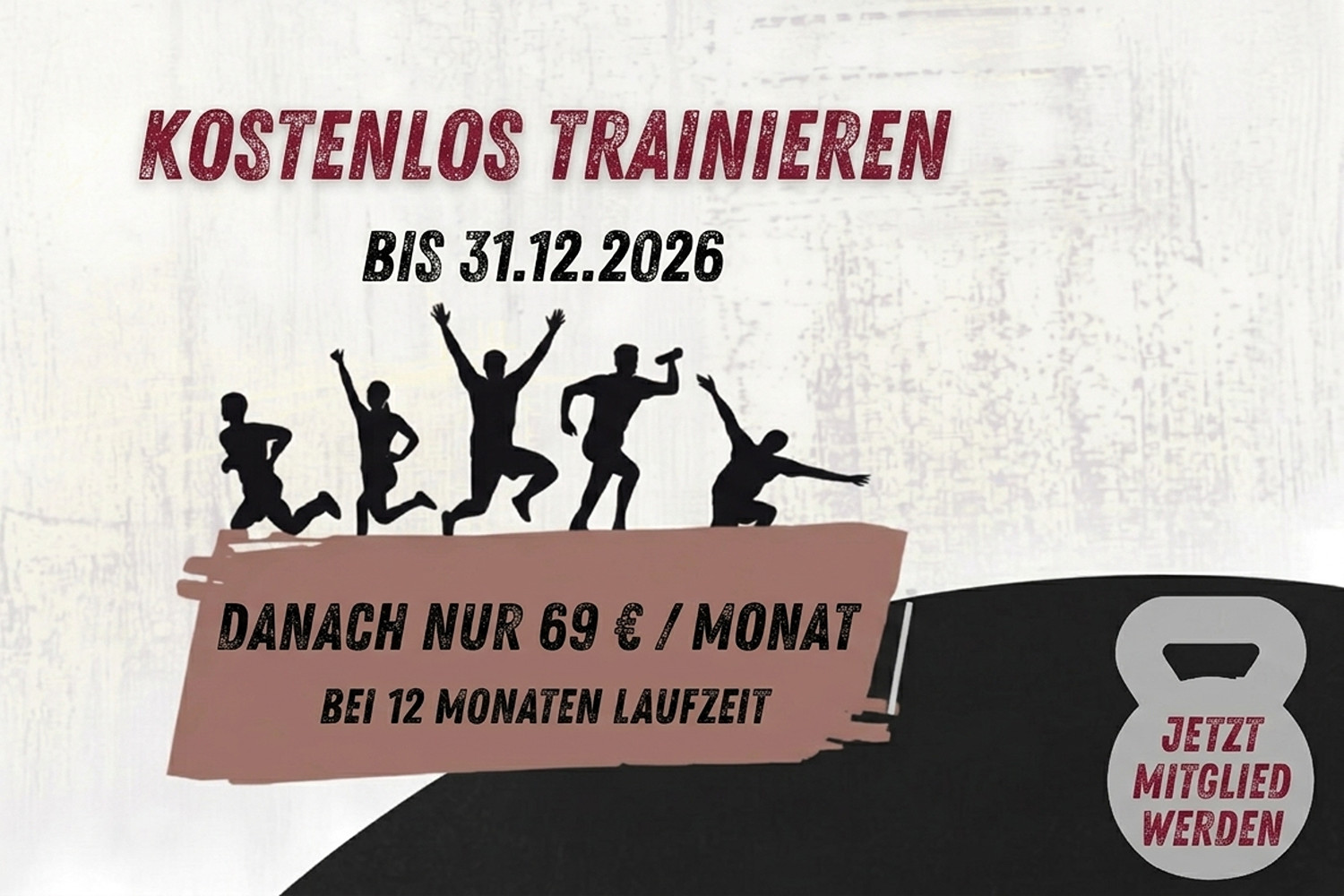 Kostenlos trainieren bis Ende 2026 - danach Mitgliedschaft